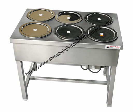 Commercial Gas Range with Griddle and Open Burner